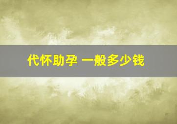 代怀助孕 一般多少钱